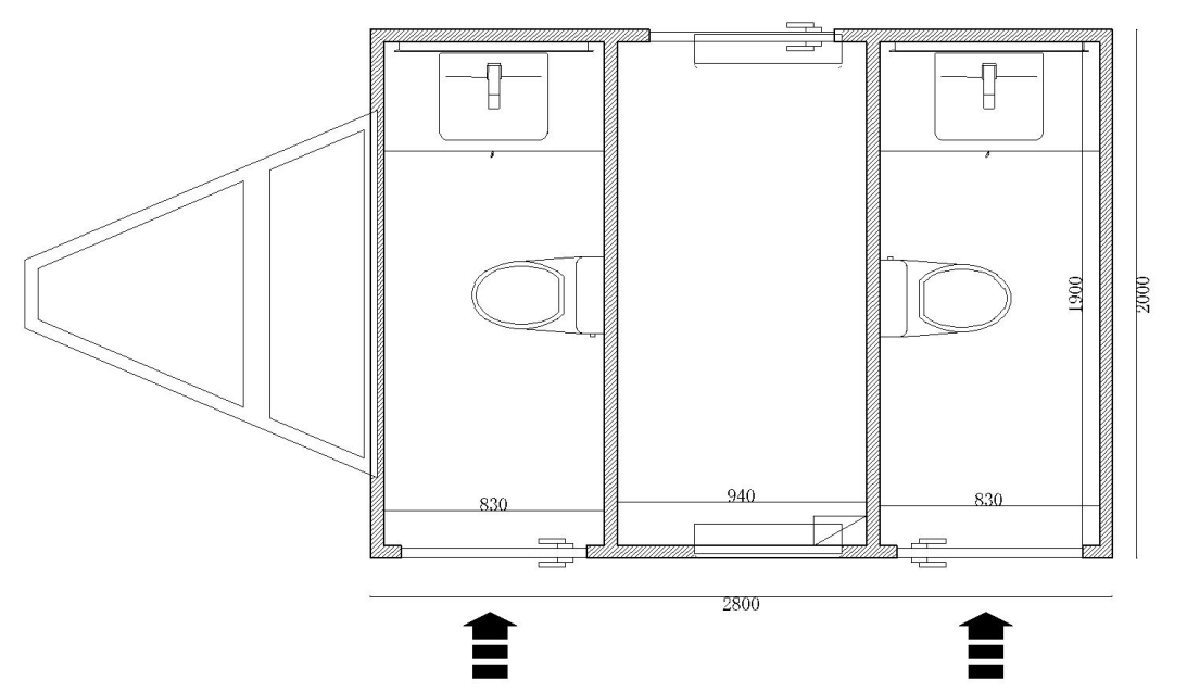 New Portable Dual - Stall Restroom Unit ��� Commercial Grade & Mobile - Ready SU052312 - with | Sold by Uncle Wiener's Who