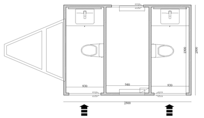 New Portable Dual - Stall Restroom Unit ��� Commercial Grade & Mobile - Ready SU052312 - with | Sold by Uncle Wiener's Who