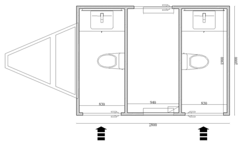 New Portable Dual - Stall Restroom Unit ��� Commercial Grade & Mobile - Ready SU052312 - with | Sold by Uncle Wiener's Who