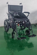 Lightweight foldable electric wheelchair with dual motors
Portable travel-ready wheelchair with aluminum frame and joystick control
Compact electric wheelchair folded in car trunk