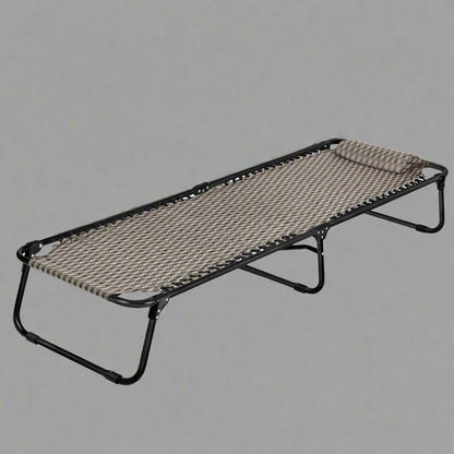 Portable Folding Camping Cot – Single Size Outdoor Bed

Foldable Sleeping Cot with Heavy-Duty Frame

Single-Size Camping Cot with 3-Pair Support Legs

Outdoor Sleeping Cot Folded for Storage