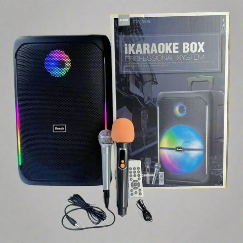 “Portable 12-inch Bluetooth karaoke speaker with microphone and RGB lights”

“BTS1808 karaoke speaker with remote and USB/TF playback”

“Rechargeable party speaker with 40W output and colorful LED lights”

“Wireless karaoke sound system with 12-inch woofer”

“Bluetooth 5.0 karaoke box speaker with mic input and FM radio”