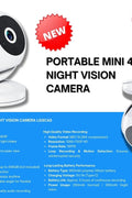 "Mini 4K HD Wireless Night Vision Security Camera"

"Compact Portable Camera with 180 Degree Rotating Lens"

"Motion Detection WiFi Surveillance Camera for Home"

"Hidden Mini Spy Camera with Night Vision and USB Charging"

"Portable 4K HD Night Vision Camera for Travel and Security"