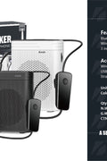 “Rechargeable Bluetooth speaker with belt clip and mic”

“Portable PA speaker system for teachers and coaches”

“BTS1383 speaker with USB, TF card, and FM radio”

“Hands-free mic and speaker combo with clip-on design”

“Public speaking portable audio amplifier with LED display”
