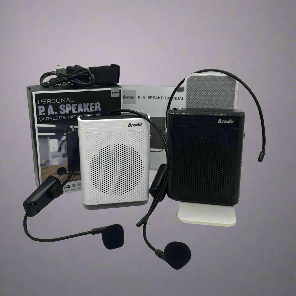 “Rechargeable Bluetooth speaker with belt clip and mic”

“Portable PA speaker system for teachers and coaches”

“BTS1383 speaker with USB, TF card, and FM radio”

“Hands-free mic and speaker combo with clip-on design”

“Public speaking portable audio amplifier with LED display”