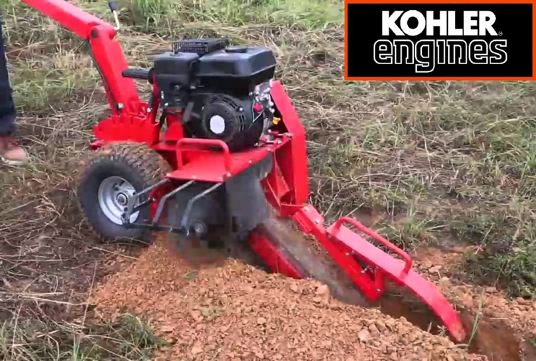 portable trencher side view
DRT770 Kohler 7HP engine close-up
walk-behind trencher digging soil
heavy-duty trencher rear profile
DRT770 compact trencher for irrigation
