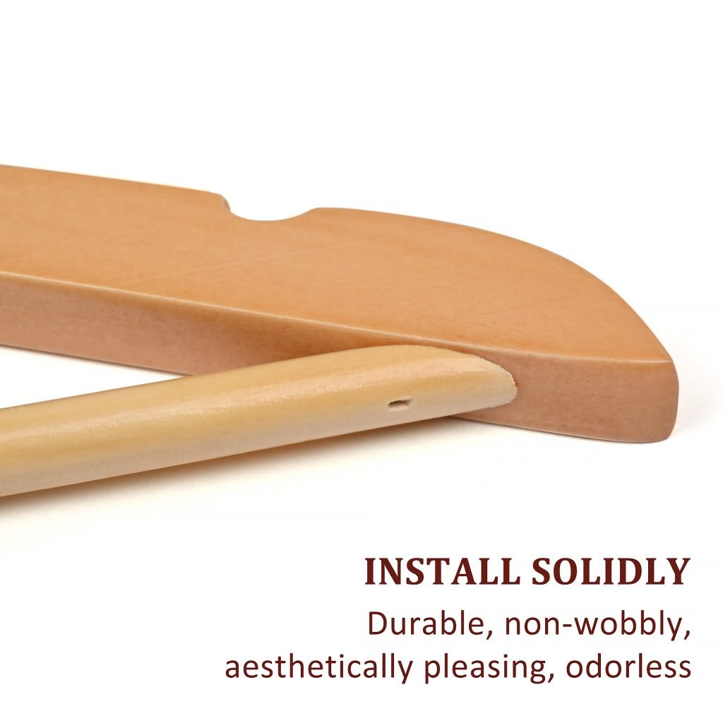 New Premium 20 Pack Wooden Clothes Hangers – Heavy - Duty Dark Natural Wood Coat Hangers with Smooth Finish & Non - Slip Bar AMWCH02 - with | Sold by Uncle Wiener's Wholesale