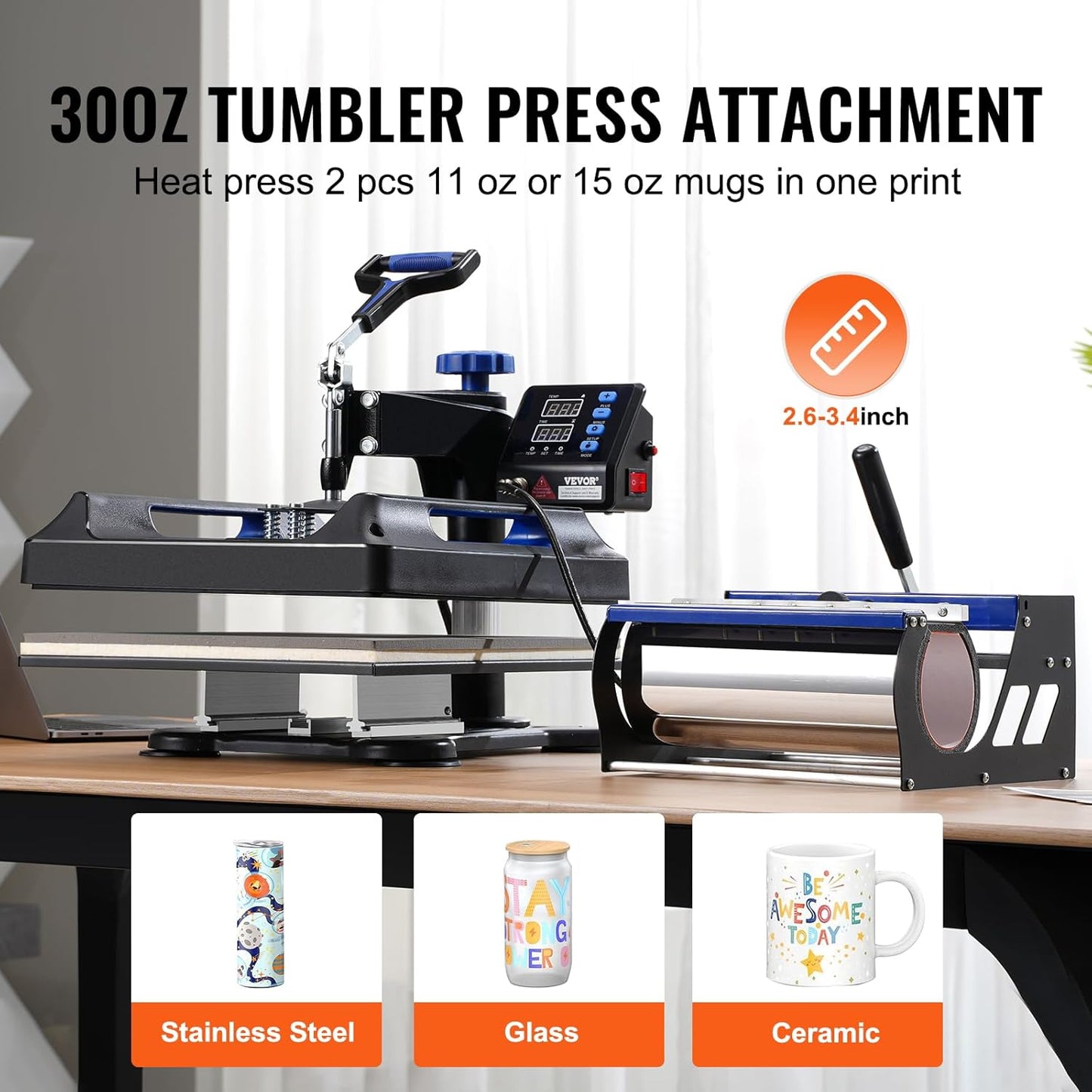“PRO 15x15 Heat Press Machine with 30oz Mug Attachment – Full Kit View”

“Swing-Away 15x15 Heat Press in Operation with Digital Display”

“30oz Mug Press Attachment Included with Heat Press Machine”

“Dual Tube Heating Elements – Even Heat Distribution”

“Complete Heat Press Setup for T-Shirts, Mugs, and More”

“Digital Temperature and Time Control Panel Close-Up”

“Uncle Wiener’s PRO Heat Press – Packaging and Accessories”
