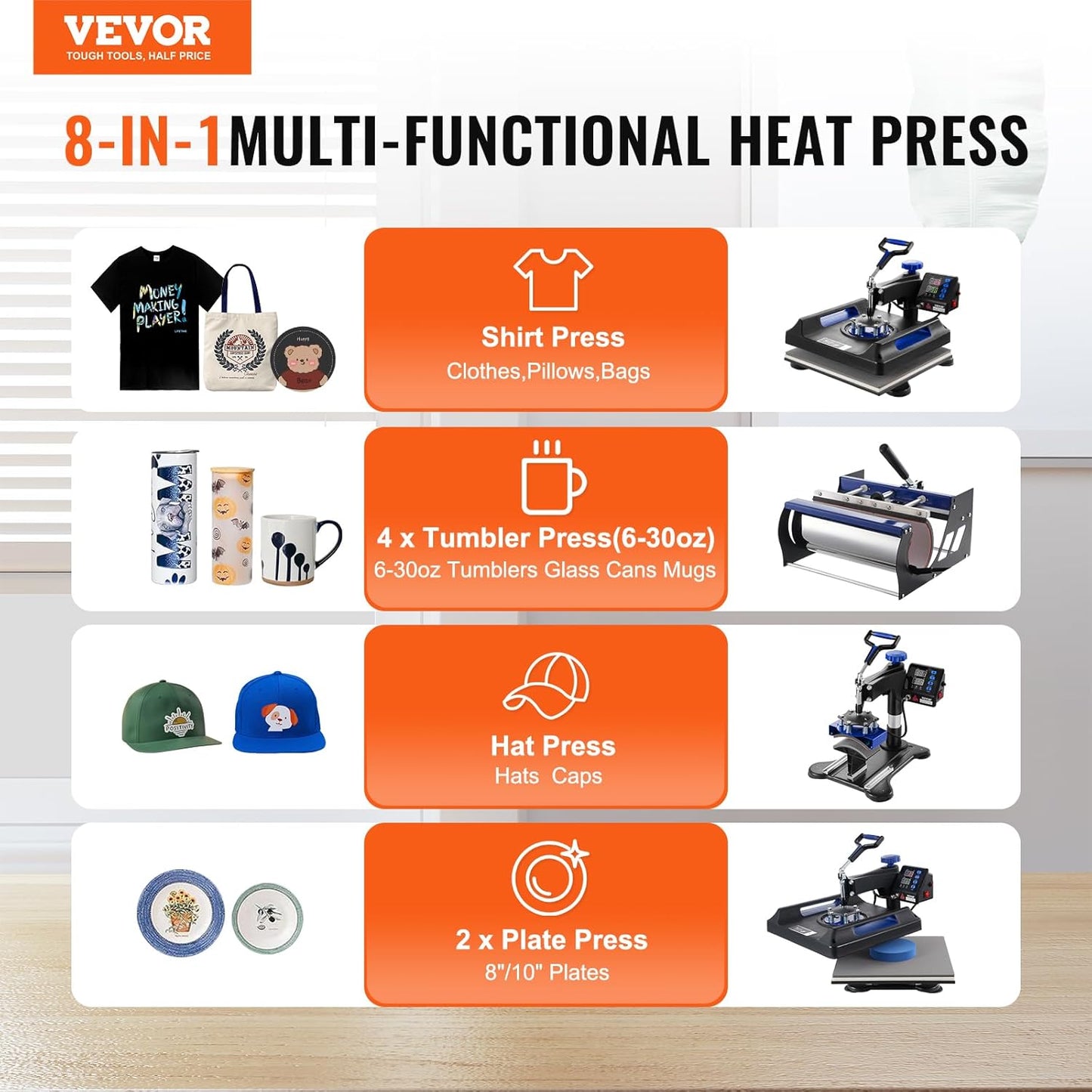 “PRO 15x15 Heat Press Machine with 30oz Mug Attachment – Full Kit View”

“Swing-Away 15x15 Heat Press in Operation with Digital Display”

“30oz Mug Press Attachment Included with Heat Press Machine”

“Dual Tube Heating Elements – Even Heat Distribution”

“Complete Heat Press Setup for T-Shirts, Mugs, and More”

“Digital Temperature and Time Control Panel Close-Up”

“Uncle Wiener’s PRO Heat Press – Packaging and Accessories”