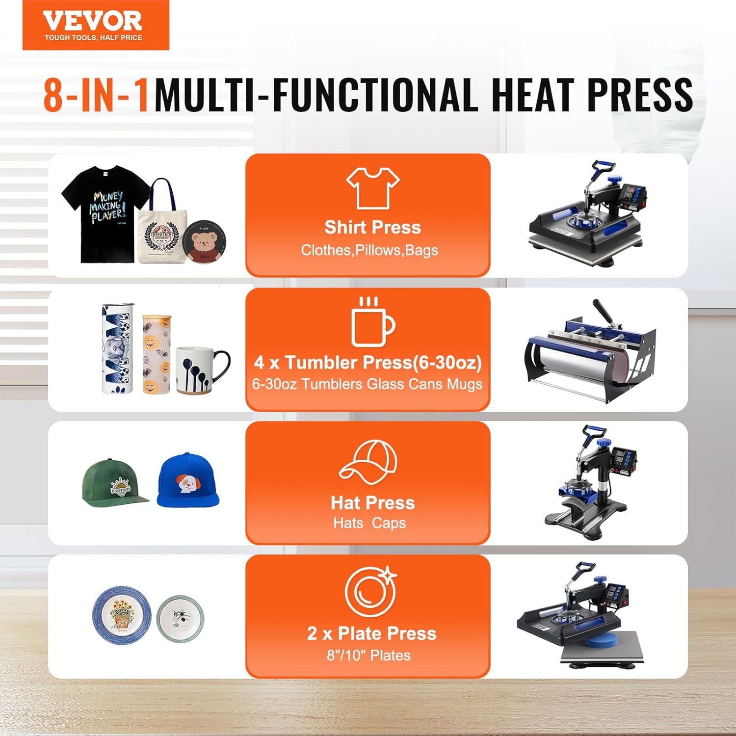“PRO 15x15 Heat Press Machine with 30oz Mug Attachment – Full Kit View”

“Swing-Away 15x15 Heat Press in Operation with Digital Display”

“30oz Mug Press Attachment Included with Heat Press Machine”

“Dual Tube Heating Elements – Even Heat Distribution”

“Complete Heat Press Setup for T-Shirts, Mugs, and More”

“Digital Temperature and Time Control Panel Close-Up”

“Uncle Wiener’s PRO Heat Press – Packaging and Accessories”