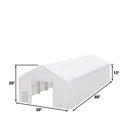 New Pro Series Extreme Duty PVC Fabric Storage Buildings – Commercial Storage Shelter | All Sizes - with 203216DPX –20ft Wide | Sold by Uncle Wiener's Wholesale
