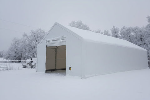 New Pro Series Extreme Duty PVC Fabric Storage Buildings Double Truss 8 FT – Commercial Storage Shelter | All Sizes - with 304020PX – 30ft Wide | Sold by Uncle Wiener's Wholesale