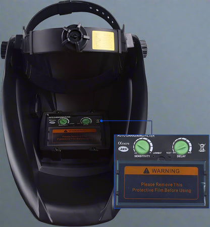 “Pro solar auto-darkening welding helmet in black with large view”

“HD89K welding helmet with adjustable fit and grinding mode”

“Solar-powered welding safety mask for professional use”