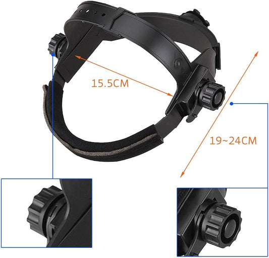 “Pro solar auto-darkening welding helmet in black with large view”

“HD89K welding helmet with adjustable fit and grinding mode”

“Solar-powered welding safety mask for professional use”