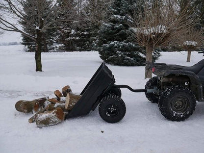 PRO XPT ATV Lawn & Garden Trailer – 1,000 lb capacity poly tub hauler with 18-inch off-road tires and tilt dump bed