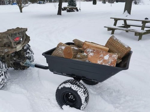 PRO XPT ATV Lawn & Garden Trailer – 1,000 lb capacity poly tub hauler with 18-inch off-road tires and tilt dump bed
