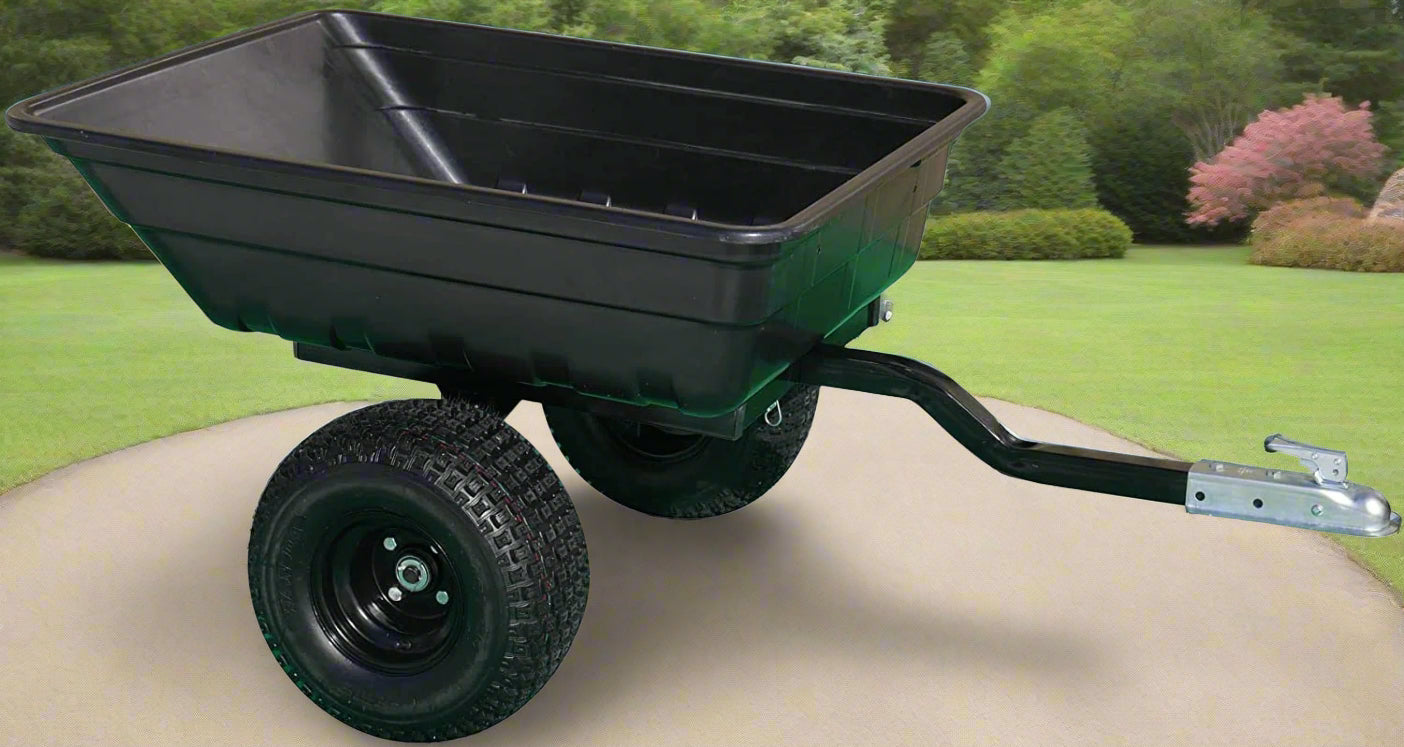 PRO XPT ATV Lawn & Garden Trailer – 1,000 lb capacity poly tub hauler with 18-inch off-road tires and tilt dump bed