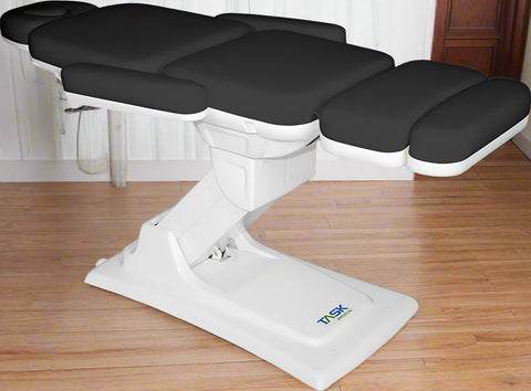 professional black electric facial bed with remote
adjustable salon and spa treatment chair reclining position
medical exam chair with removable armrests
PU leather electric treatment bed fully extended
3-motor facial chair with wired remote control