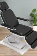 professional black electric facial bed with remote
adjustable salon and spa treatment chair reclining position
medical exam chair with removable armrests
PU leather electric treatment bed fully extended
3-motor facial chair with wired remote control