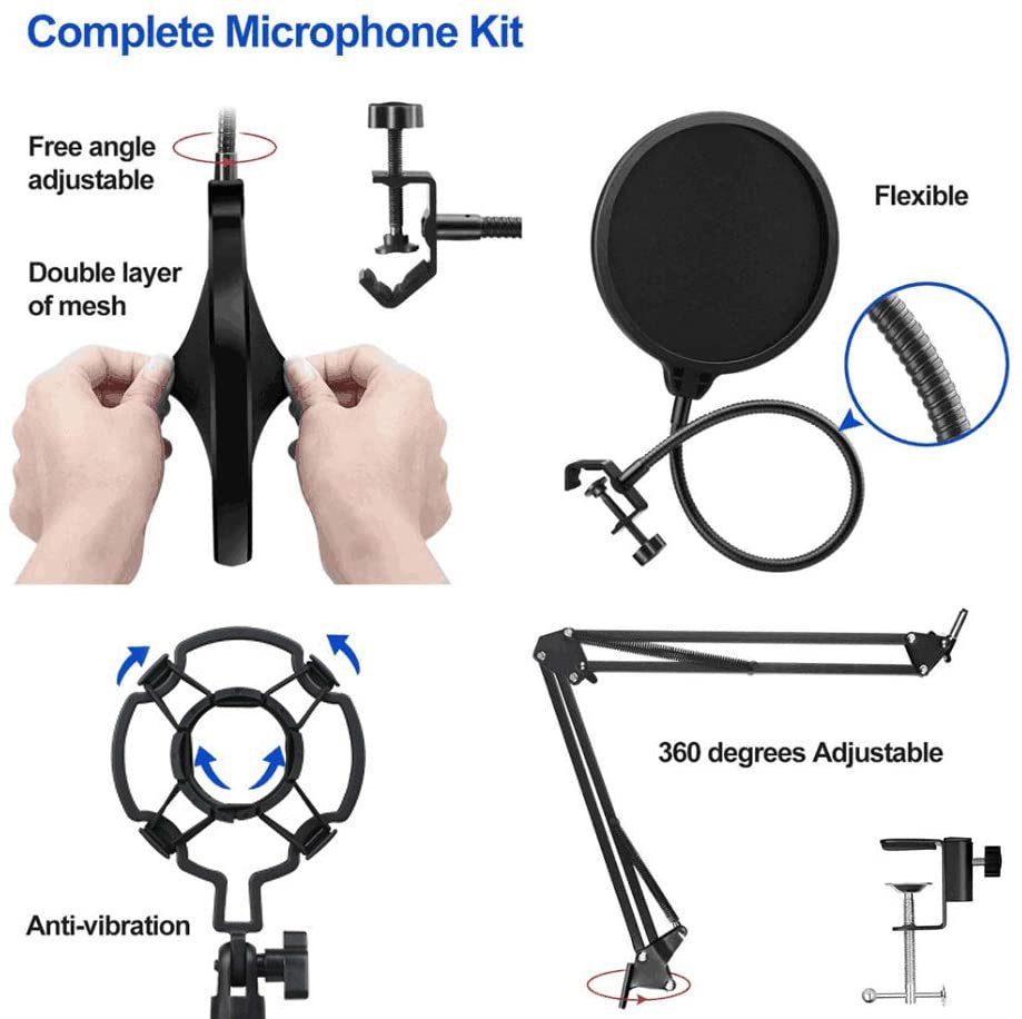 New Professional Condenser Recording Studio Microphone Set – High Quality Audio Kit GAM800H - with | Sold by Uncle Wiener's Wholesale