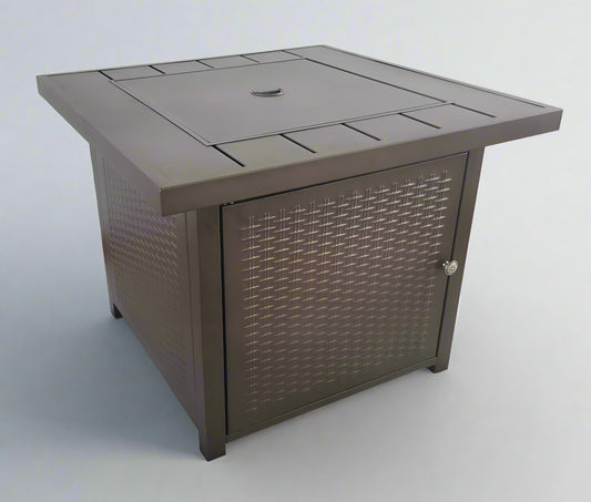Outdoor Propane Firepit Table with Wicker Base

Weatherproof Patio Fire Table 40,000 BTU

Backyard Firepit Table for Outdoor Living Spaces

CSA Certified Propane Firepit for Patio

Square Propane Fire Table with Hidden Tank Storage