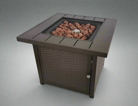 Outdoor Propane Firepit Table with Wicker Base

Weatherproof Patio Fire Table 40,000 BTU

Backyard Firepit Table for Outdoor Living Spaces

CSA Certified Propane Firepit for Patio

Square Propane Fire Table with Hidden Tank Storage