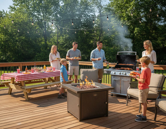 Outdoor Propane Firepit Table with Wicker Base

Weatherproof Patio Fire Table 40,000 BTU

Backyard Firepit Table for Outdoor Living Spaces

CSA Certified Propane Firepit for Patio

Square Propane Fire Table with Hidden Tank Storage