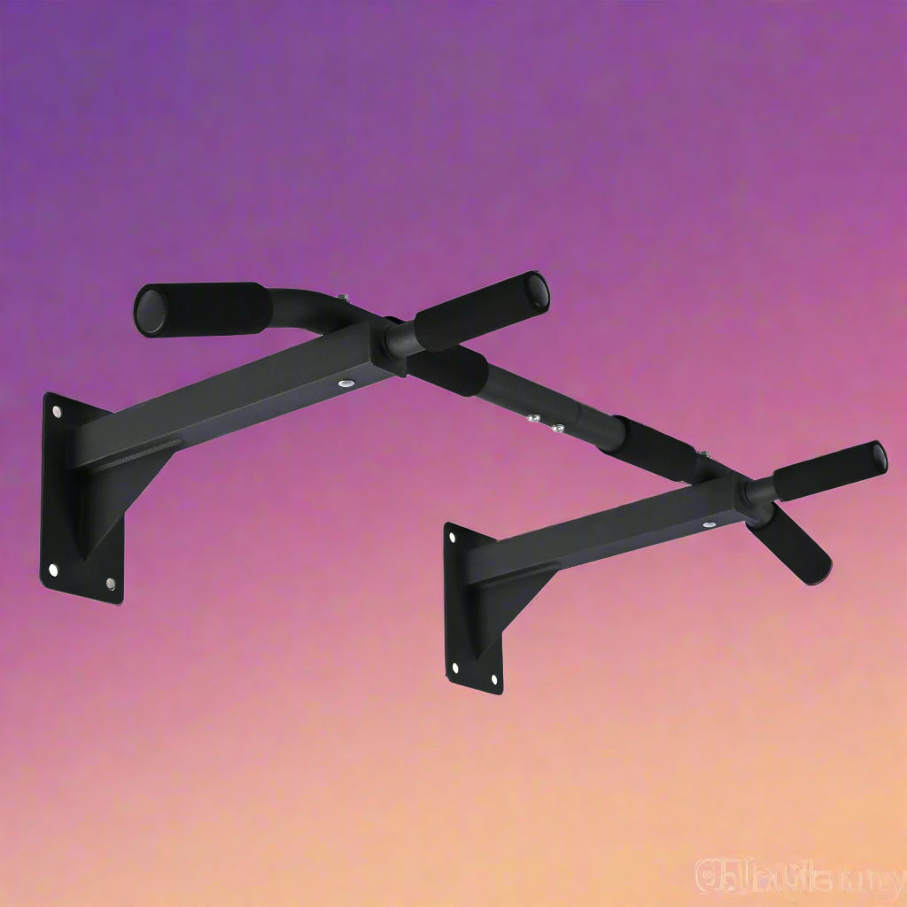 Wall-mounted black steel pull-up bar – front angle view

Pull-up bar installed on wall for home gym

Multi-grip fitness pull-up bar with foam handles

Compact strength training bar for upper-body workouts

Wall mount hardware and bar installation demonstration