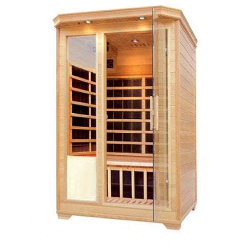 New Pure Steam & Bath™ 2 - Person Hemlock Sauna – Carbon Fiber Infrared, FM/CD, Oxygen Ionizer, 1680W - with | Sold by Uncle Wiener's Wholesale
