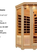 New Pure Steam & Bath™ 4 - Person Corner Hemlock Sauna – Carbon Fiber Infrared, FM/CD, Ionizer, 2340W - with | Sold by Uncle Wiener's Wholesale