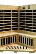 New Pure Steam & Bath™ 4 - Person Corner Hemlock Sauna – Carbon Fiber Infrared, FM/CD, Ionizer, 2340W - with | Sold by Uncle Wiener's Wholesale