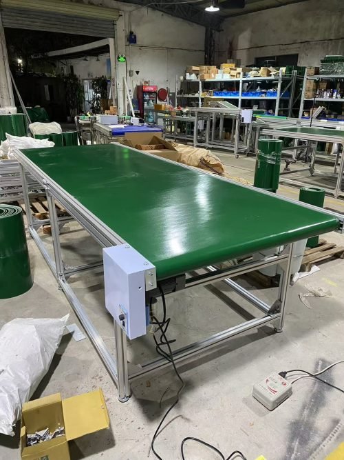 PVC Belt Conveyor with Electric Aluminum Frame – 3M & 5M Length Options