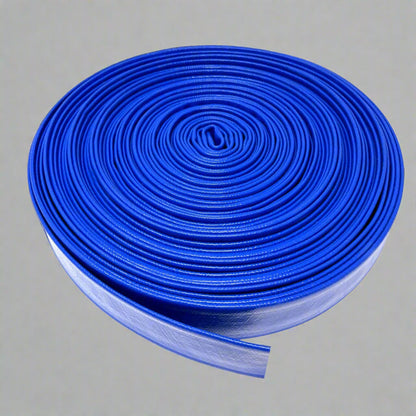 Heavy-duty PVC layflat hose rolled for storage

Blue 100FT irrigation hose for pool and farm

300FT layflat water hose for construction discharge

High-pressure flat hose roll with polyester reinforcement

Blue PVC flexible hose for industrial water use