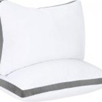 NEW Queen Size 2 - Pack Gusseted Quilted Pillows for All Sleep Positions - 615QTP - with | Sold by Uncle Wiener's Wholesale