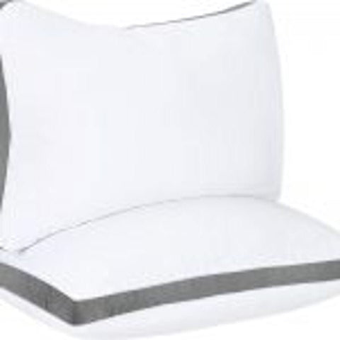 NEW Queen Size 2 - Pack Gusseted Quilted Pillows for All Sleep Positions - 615QTP - with | Sold by Uncle Wiener's Wholesale