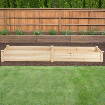 New Raised Garden Bed Kit 96" x 24" x 10.5" – Durable Fir Wood Planter with Divider (RGB504) - with | Sold by Uncle Wiener's Wholesale