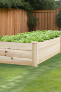 New Raised Garden Bed Kit 96" x 24" x 10.5" – Durable Fir Wood Planter with Divider (RGB504) - with | Sold by Uncle Wiener's Wholesale