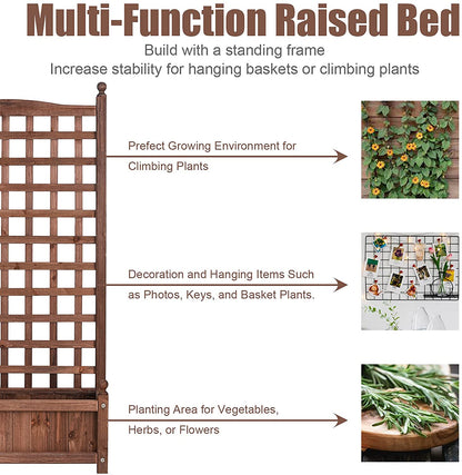 NEW RAISED GARDEN BED & TRELLIS PLANTER - with | Sold by Uncle Wiener's Wholesale