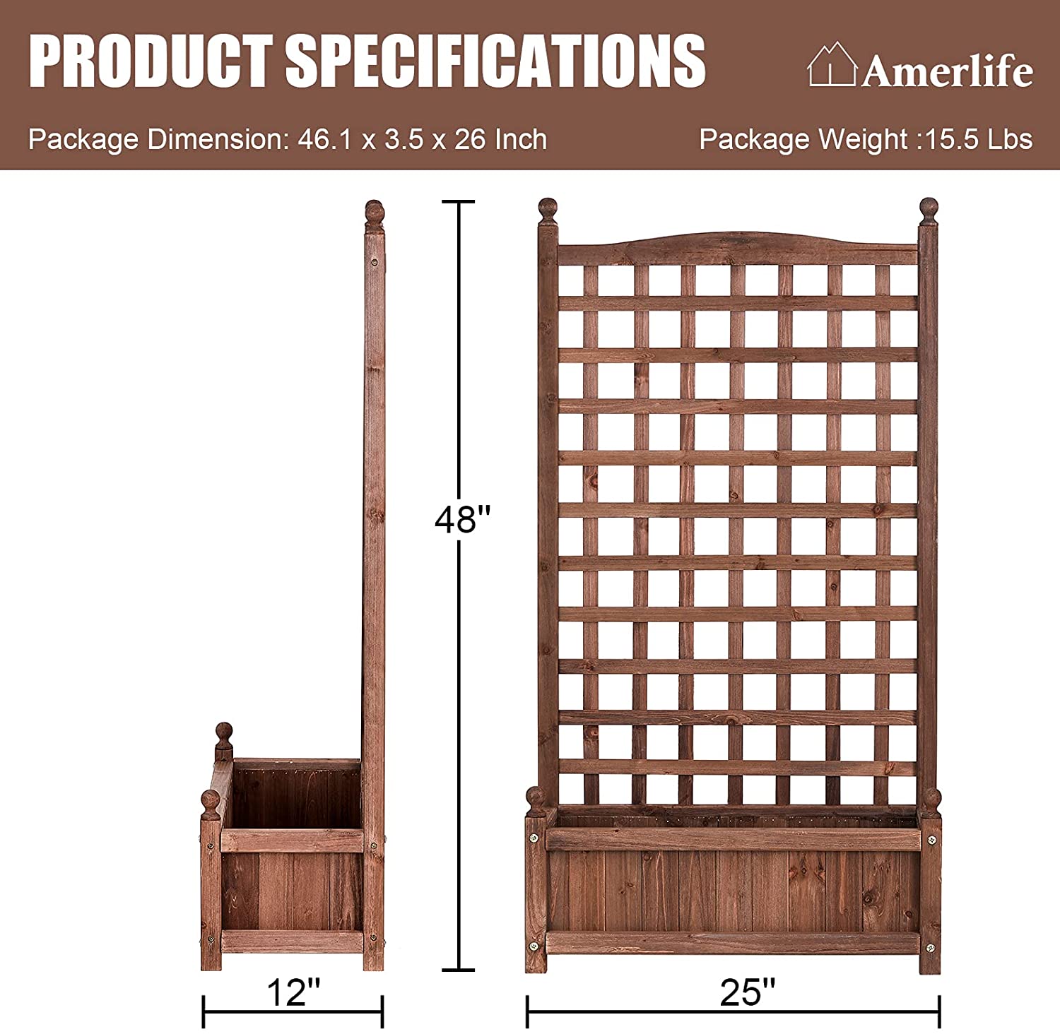 NEW RAISED GARDEN BED & TRELLIS PLANTER - with | Sold by Uncle Wiener's Wholesale