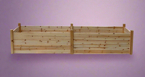 Extra-large raised wooden garden planter box 34x95x19 inches

Deep outdoor fir wood vegetable garden bed with high sides

Assembled a large garden planter on the patio for herbs and greens

Spacious backyard garden box for root vegetables

Wooden raised planter RGB508 with tool-free assembly