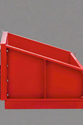 Rear tipping bin 3-point hitch steel attachment for tractor
Red rear tractor tipping bin – powder-coated steel frame
Rear 3-point tipping bin attached to small tractor