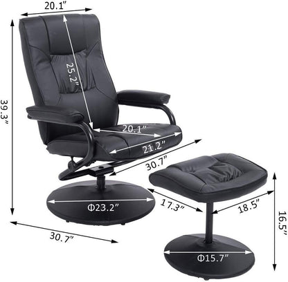 New Recliner Armchair with Ottoman – Comfortable Lounge Chair for Living Room & Office - with Brown | Sold by Uncle Wiener's Wholesale