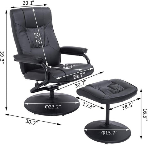 New Recliner Armchair with Ottoman – Comfortable Lounge Chair for Living Room & Office - with Brown | Sold by Uncle Wiener's Wholesale