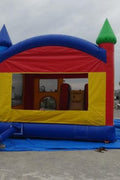 Red and blue bouncy castle with inflatable slide for commercial rental
18 ft long PVC inflatable bounce house and slide combo
Durable rental-grade inflatable with blower and safety features
Side view of heavy-duty bouncy castle in vibrant colors
Inflatable slide combo designed for kids' events and parties