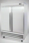 • “3 door stainless steel commercial freezer”
• “Interior view of commercial fridge shelving”
• “Digital temperature display for commercial freezer”
• “Heavy-duty caster wheels on restaurant freezer”
• “Lockable stainless door for commercial kitchen fridge”