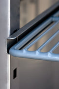 • “3 door stainless steel commercial freezer”
• “Interior view of commercial fridge shelving”
• “Digital temperature display for commercial freezer”
• “Heavy-duty caster wheels on restaurant freezer”
• “Lockable stainless door for commercial kitchen fridge”