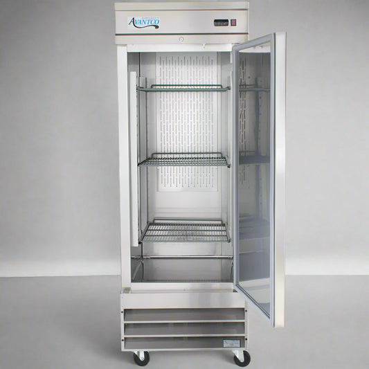 • “3 door stainless steel commercial freezer”
• “Interior view of commercial fridge shelving”
• “Digital temperature display for commercial freezer”
• “Heavy-duty caster wheels on restaurant freezer”
• “Lockable stainless door for commercial kitchen fridge”