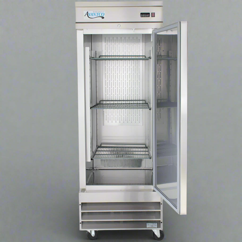 • “3 door stainless steel commercial freezer”
• “Interior view of commercial fridge shelving”
• “Digital temperature display for commercial freezer”
• “Heavy-duty caster wheels on restaurant freezer”
• “Lockable stainless door for commercial kitchen fridge”