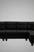 Reversible 4-Seater L-Shape Sectional Sofa with Chaise and Ottoman – Modern Upholstered Couch for Apartments and Small Living Rooms