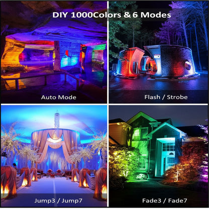 NEW RGB Remote Controlled LED Flood Light — 60W & 100W, 44 - Key Remote, IP66 Waterproof - with 60 Watt | Sold by Uncle Wiener's Wholesale